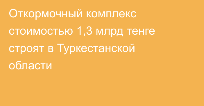 Откормочный комплекс стоимостью 1,3 млрд тенге строят в Туркестанской области