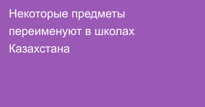 Некоторые предметы переименуют в школах Казахстана