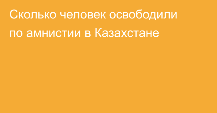 Сколько человек освободили по амнистии в Казахстане