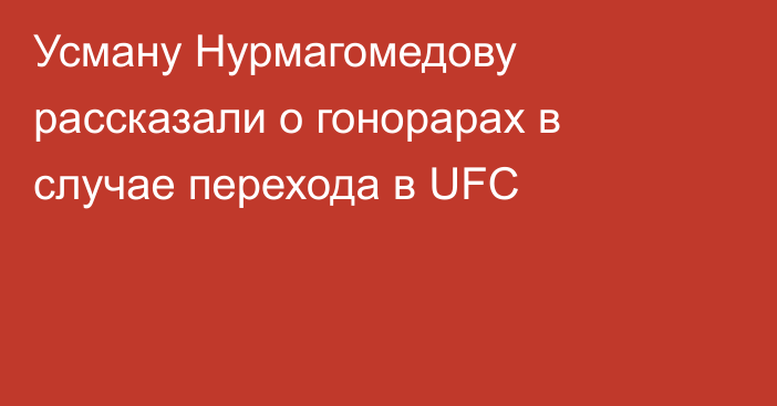Усману Нурмагомедову рассказали о гонорарах в случае перехода в UFC