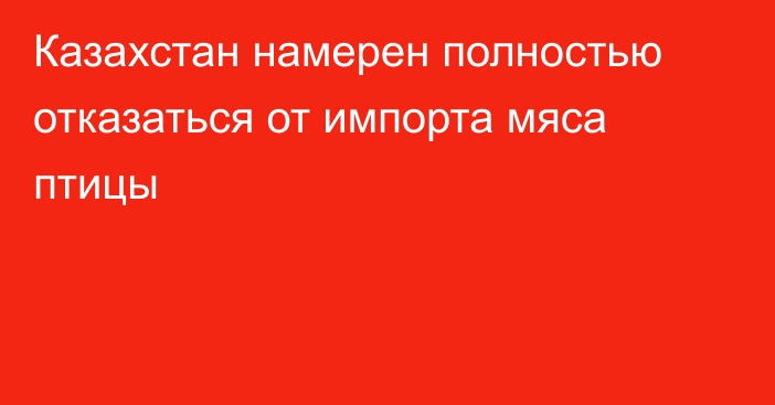 Казахстан намерен полностью отказаться от импорта мяса птицы