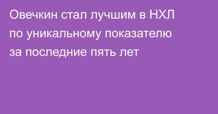 Овечкин стал лучшим в НХЛ по уникальному показателю за последние пять лет