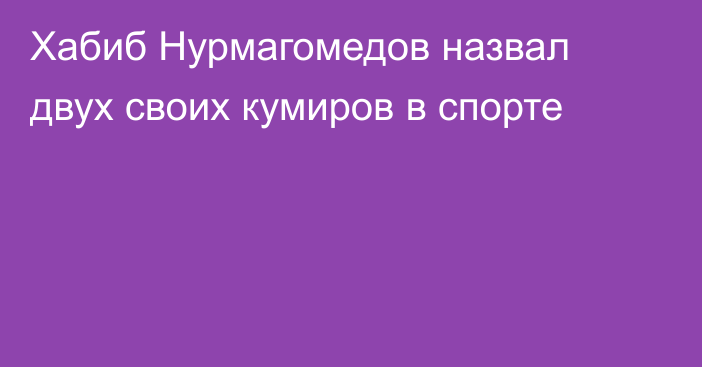 Хабиб Нурмагомедов назвал двух своих кумиров в спорте