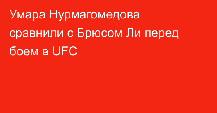 Умара Нурмагомедова сравнили с Брюсом Ли перед боем в UFC