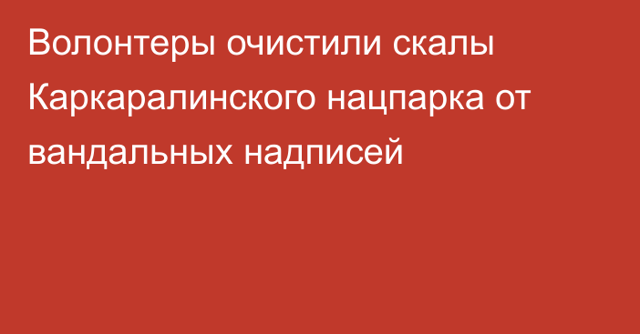 Волонтеры очистили скалы Каркаралинского нацпарка от вандальных надписей