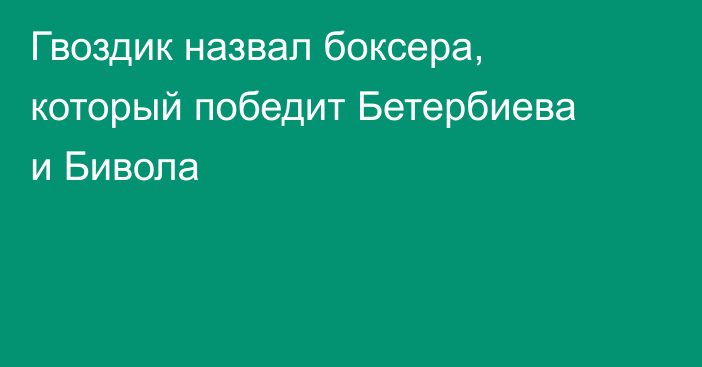 Гвоздик назвал боксера, который победит Бетербиева и Бивола