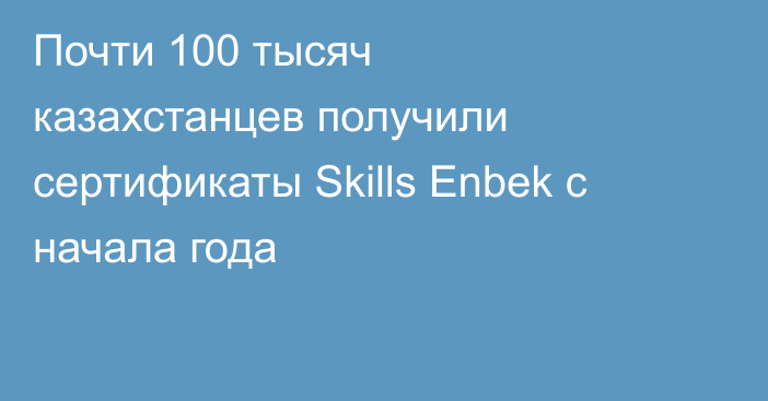 Почти 100 тысяч казахстанцев получили сертификаты Skills Enbek с начала года