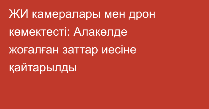 ЖИ камералары мен дрон көмектесті: Алакөлде жоғалған заттар иесіне қайтарылды