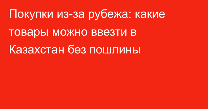 Покупки из-за рубежа: какие товары можно ввезти в Казахстан без пошлины