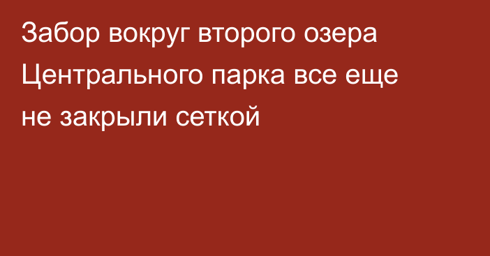 Забор вокруг второго озера Центрального парка все еще не закрыли сеткой