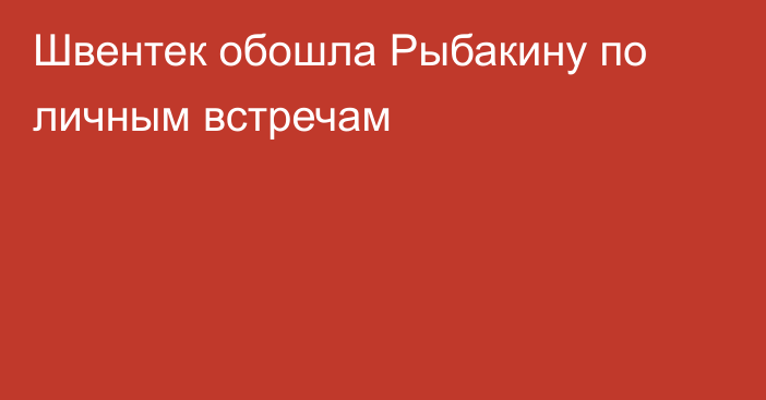 Швентек обошла Рыбакину по личным встречам