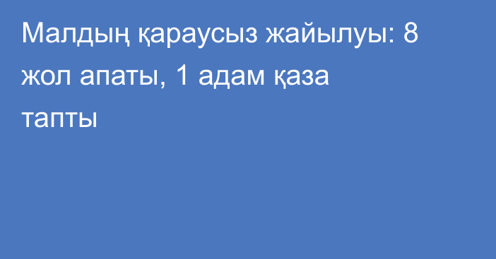 Малдың қараусыз жайылуы: 8 жол апаты, 1 адам қаза тапты