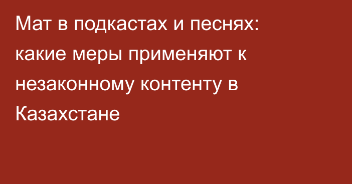 Мат в подкастах и песнях: какие меры применяют к незаконному контенту в Казахстане