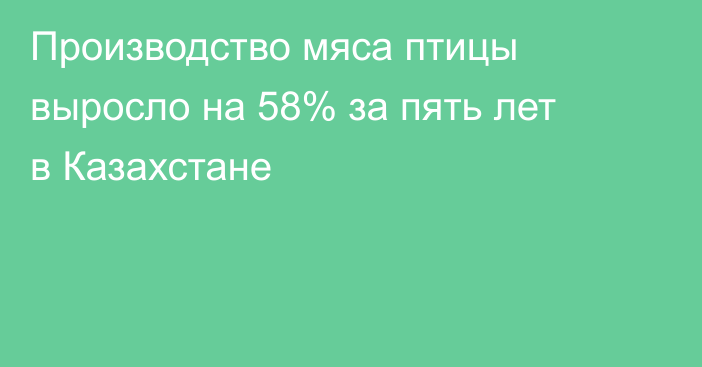 Производство мяса птицы выросло на 58% за пять лет в Казахстане
