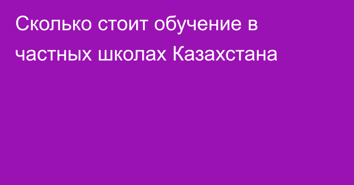 Сколько стоит обучение в частных школах Казахстана