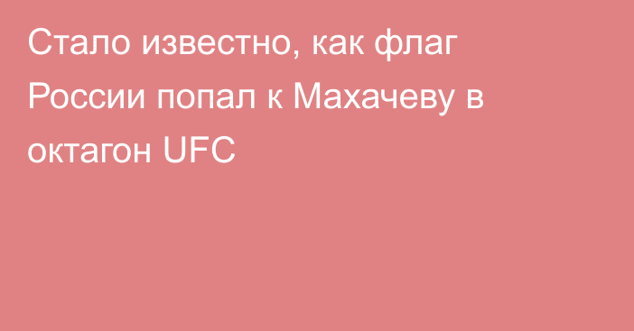 Стало известно, как флаг России попал к Махачеву в октагон UFC