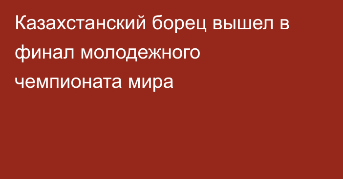 Казахстанский борец вышел в финал молодежного чемпионата мира
