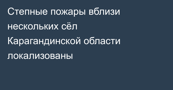 Степные пожары вблизи нескольких сёл Карагандинской области локализованы
