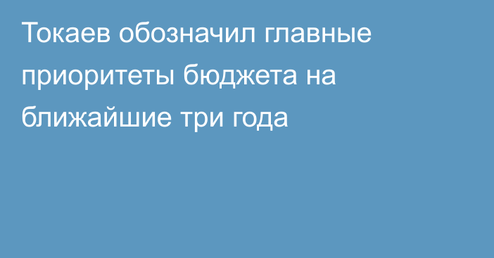 Токаев обозначил главные приоритеты бюджета на ближайшие три года