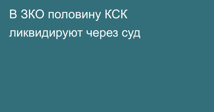 В ЗКО половину КСК ликвидируют через суд