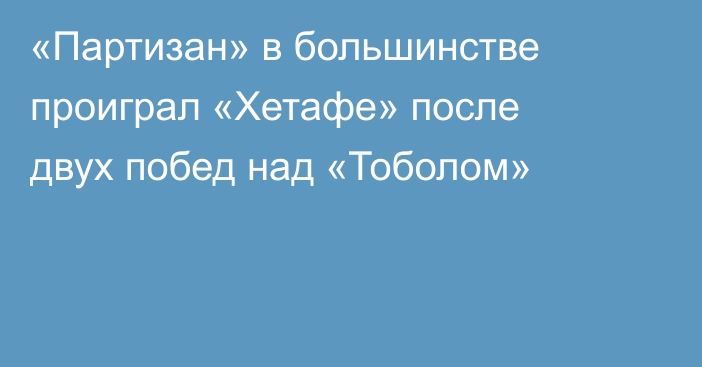 «Партизан» в большинстве проиграл «Хетафе» после двух побед над «Тоболом»