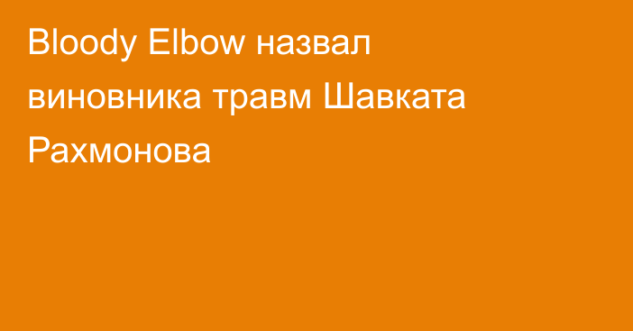 Bloody Elbow назвал виновника травм Шавката Рахмонова
