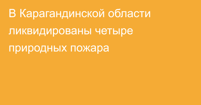 В Карагандинской области ликвидированы четыре природных пожара