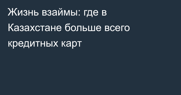 Жизнь взаймы: где в Казахстане больше всего кредитных карт