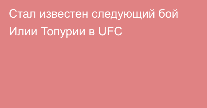 Стал известен следующий бой Илии Топурии в UFC