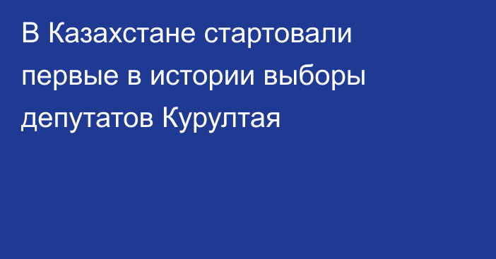 В Казахстане стартовали первые в истории выборы депутатов Курултая