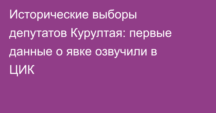 Исторические выборы депутатов Курултая: первые данные о явке озвучили в ЦИК