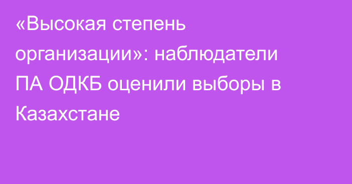 «Высокая степень организации»: наблюдатели ПА ОДКБ оценили выборы в Казахстане