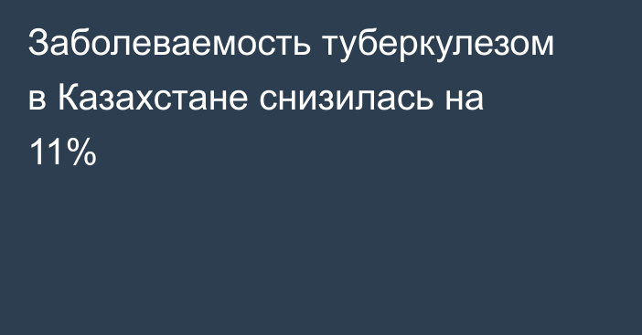 Заболеваемость туберкулезом в Казахстане снизилась на 11%
