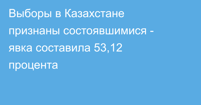 Выборы в Казахстане признаны состоявшимися - явка составила 53,12 процента