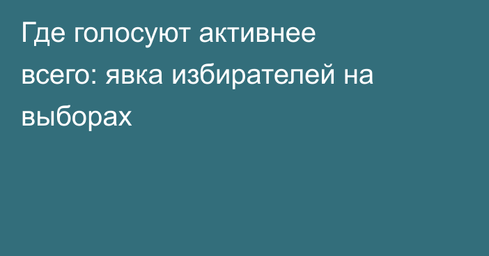Где голосуют активнее всего: явка избирателей на выборах