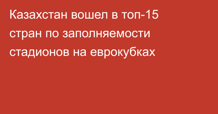 Казахстан вошел в топ-15 стран по заполняемости стадионов на еврокубках