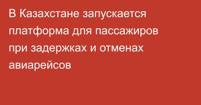 В Казахстане запускается платформа для пассажиров при задержках и отменах авиарейсов