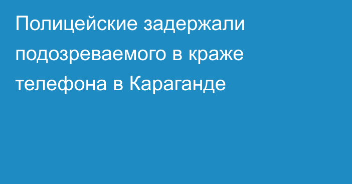 Полицейские задержали подозреваемого в краже телефона в Караганде