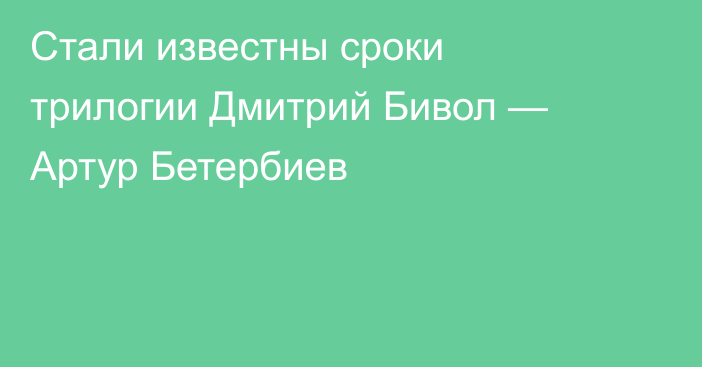 Стали известны сроки трилогии Дмитрий Бивол — Артур Бетербиев