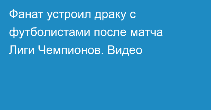 Фанат устроил драку с футболистами после матча Лиги Чемпионов. Видео