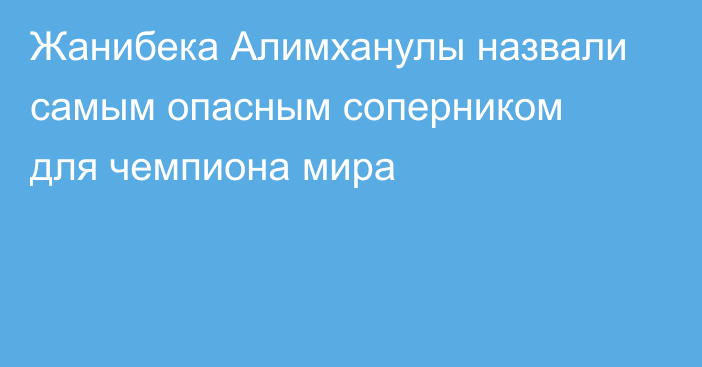 Жанибека Алимханулы назвали самым опасным соперником для чемпиона мира