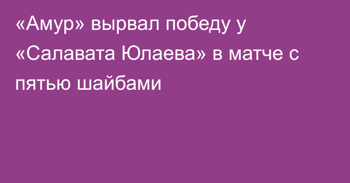 «Амур» вырвал победу у «Салавата Юлаева» в матче с пятью шайбами