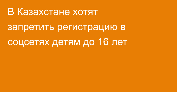 В Казахстане хотят запретить регистрацию в соцсетях детям до 16 лет
