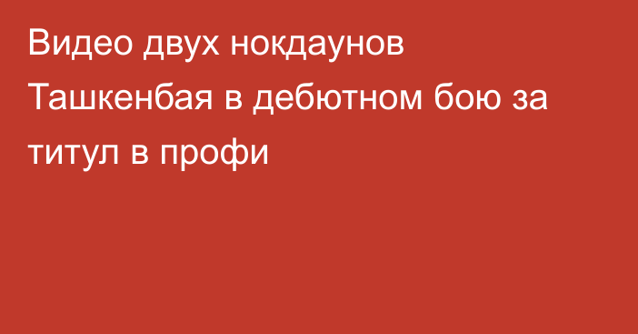 Видео двух нокдаунов Ташкенбая в дебютном бою за титул в профи