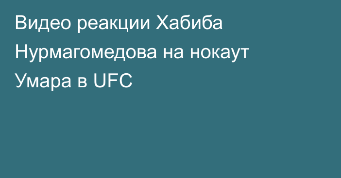 Видео реакции Хабиба Нурмагомедова на нокаут Умара в UFC