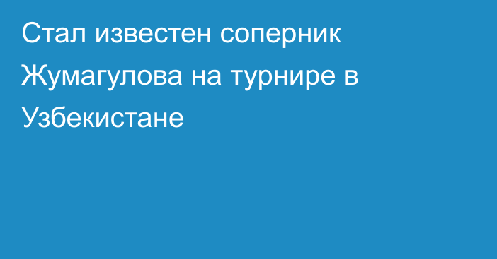 Стал известен соперник Жумагулова на турнире в Узбекистане