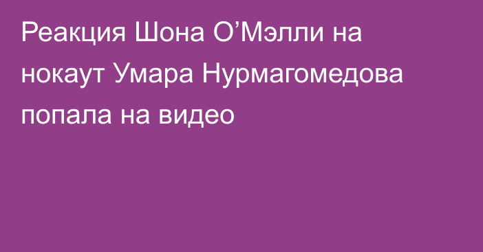 Реакция Шона О’Мэлли на нокаут Умара Нурмагомедова попала на видео