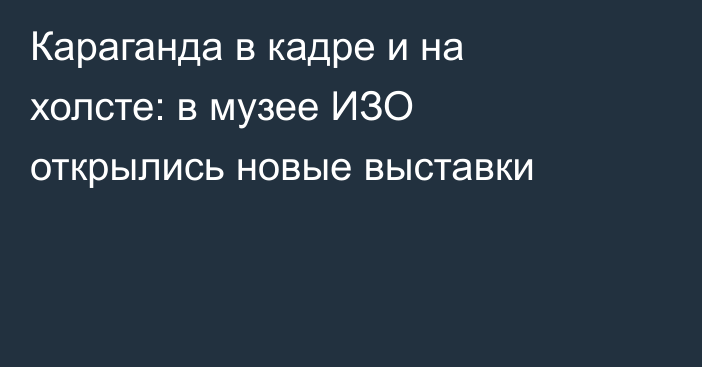 Караганда в кадре и на холсте: в музее ИЗО открылись новые выставки