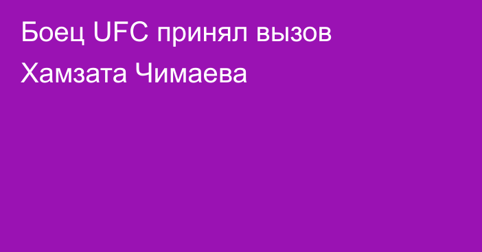 Боец UFC принял вызов Хамзата Чимаева