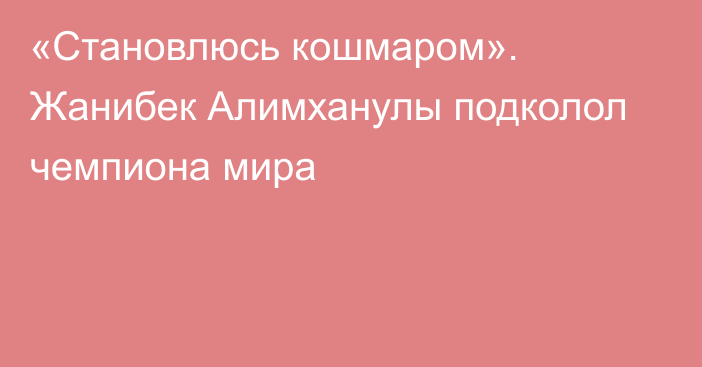 «Становлюсь кошмаром». Жанибек Алимханулы подколол чемпиона мира